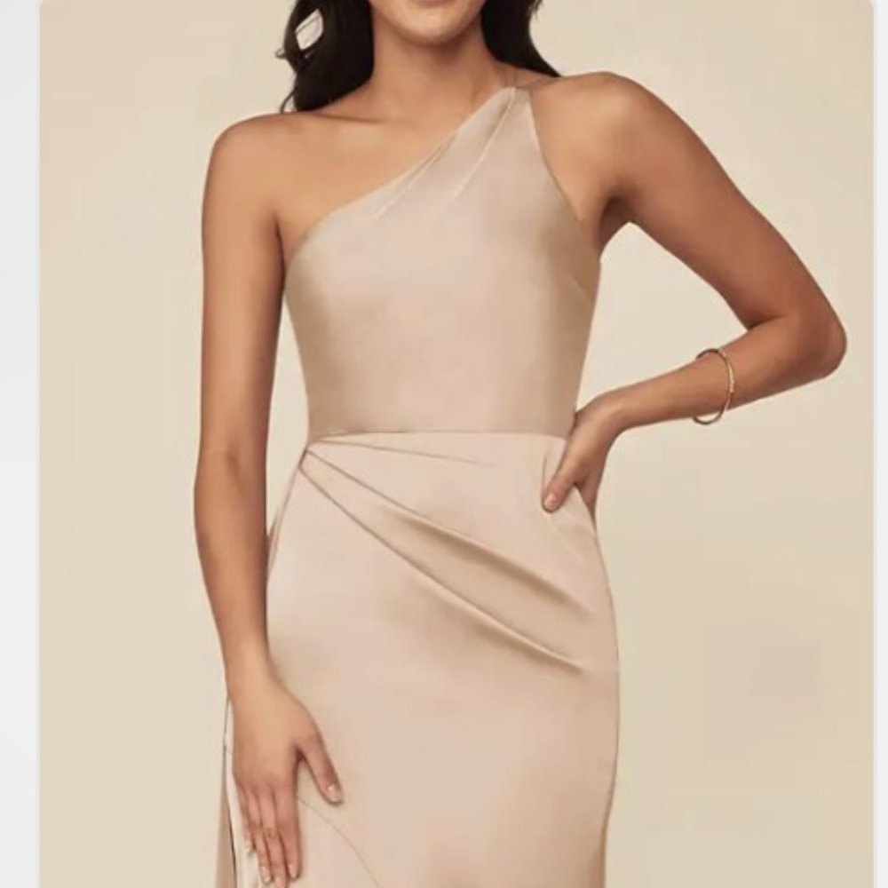 Azazie Maron Stretch Satin Dress: English Rose